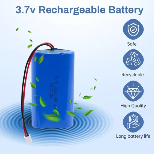 Miniatura 3 de Paquete de batería de iones de litio de 5200mAh 3.7V, batería recargable de Li-ion con conector JST-PH de 2.0mm 2Pin, baterías de 3.7 voltios