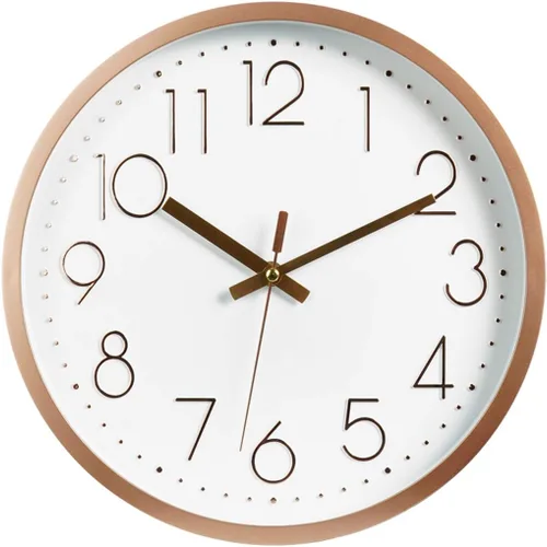 Miniatura 10 de Topkey Reloj de pared de 12 pulgadas silencioso sin tictac, reloj de pared redondo decorativo para sala de estar, dormitorio, cocina