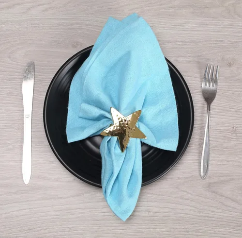 Miniatura 3 de Juego de 6 servilleteros con diseño de estrella, de aluminio duradero, para mesas elegantes, servilleteros de metal, resistente al óxido, decoración