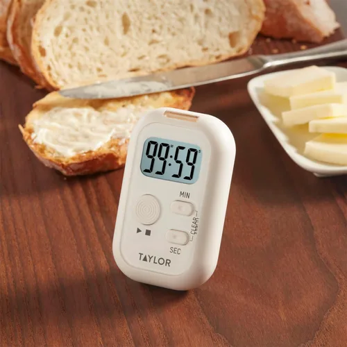 Miniatura 3 de Taylor Temporizador digital de alerta múltiple (sonido, luz, vibración), estándar, blanco