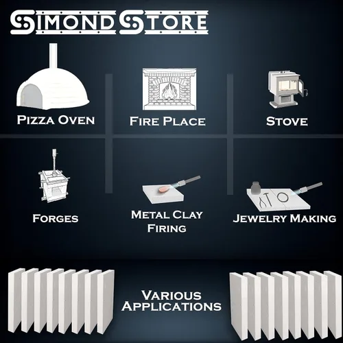 Miniatura 7 de SIMOND STORE Ladrillo de fuego aislante – 0.75 x 4.5 x 9 pulgadas – 2500 F – Ladrillos de fuego para estufa de leña, chimenea, horno, cerámica