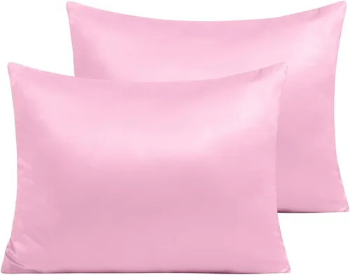 Miniatura 67 de NTBAY - Fundas de almohada de satén con cremallera, súper suaves y lujosas fundas de almohada Negro