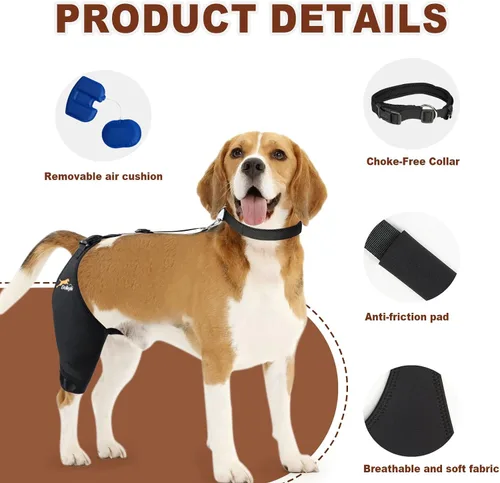 Miniatura 4 de Rodillera para perro para desgarro del ligamento cruzado anterior, diseño de bolsa de aire para aliviar el dolor en las articulaciones, lesiones