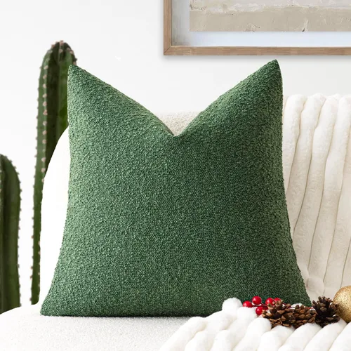Miniatura 39 de Foindtower Fundas de almohada decorativas con textura de boucle, fundas de almohada sólidas, neutrales, suaves y acogedoras para silla, sofá