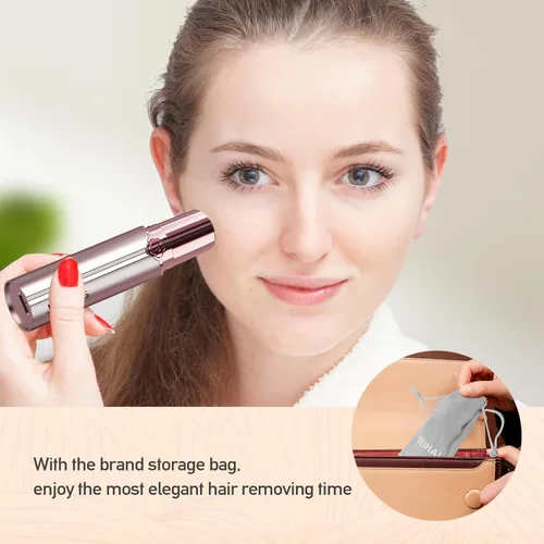 Miniatura 6 de Depilación facial para mujeres, removedor de vello facial eléctrico sin dolor recargable para cara, labios, barbilla con 2 cabezales de repuesto