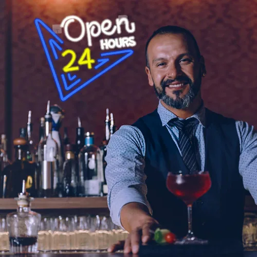 Miniatura 7 de Letrero de neón abierto las 24 horas, letrero LED, letrero de luz de neón de bar, letrero abierto las 24 horas, Pub bar, tienda de conveniencia