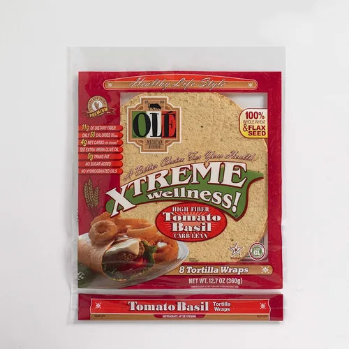 Ole Xtreme Wellness™ Tortillas de harina de tomate y albahaca | Tamaño de 8 pulgadas | 8 unidades cada paquete | Paquete de 4 unidades