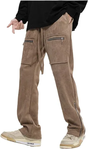 Miniatura 8 de Pantalones deportivos de gamuza sintética para mujer, pantalones de baile acampanados para hombre