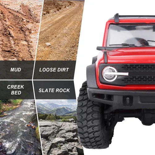 Miniatura 5 de Hobbypark Neumáticos de Goma Blanda SCX24 1.0 Rock Crawler para 1/18 TRX4M Axial SCX24 Gladiator Bronco C10 JLU Deadbolt B17 Betty 1/18 1/24 RC