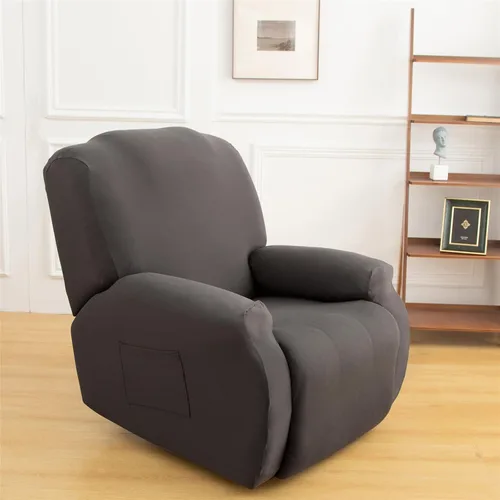 Miniatura 9 de LazyBoy - Funda para sillón reclinable, color liso, 4 piezas, fundas protectoras de muebles para sillón reclinable con bolsillo, funda para sofá