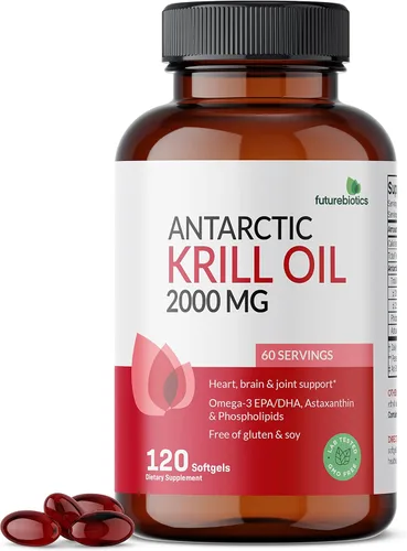 Miniatura 2 de Futurebiotics Aceite de krill antártico de 2000 mg con astaxantina, omega-3 EPA, DHA y fosfolípidos - Aceite de krill 100% puro de alta calidad