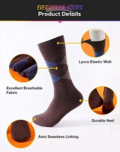 Miniatura 5 de Feetalk Calcetines de vestir modales para hombre, calcetines de algodón casuales con patrón resistente al olor