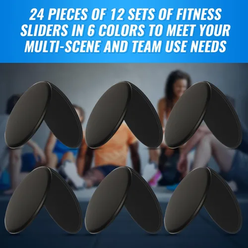Miniatura 3 de Wettarn 24 unidades deslizantes de núcleo para entrenar ejercicio abdominal, discos deslizantes de doble cara, deslizadores de fitness
