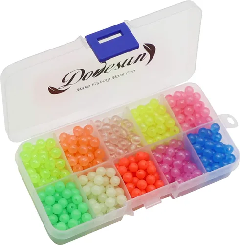 Miniatura 7 de Dovesun Cuentas de pesca que brillan en la oscuridad, cuentas de pesca para agua salada, 1035 unids/600 piezas/250 piezas/120 cuentas coloridas
