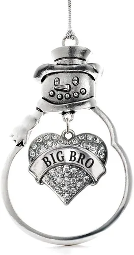 Miniatura 134 de Inspired Silver - Big Sis - Adorno de Navidad plateado - Adorno de árbol de Navidad con dije de corazón con circonita cúbica - Decoración colgante