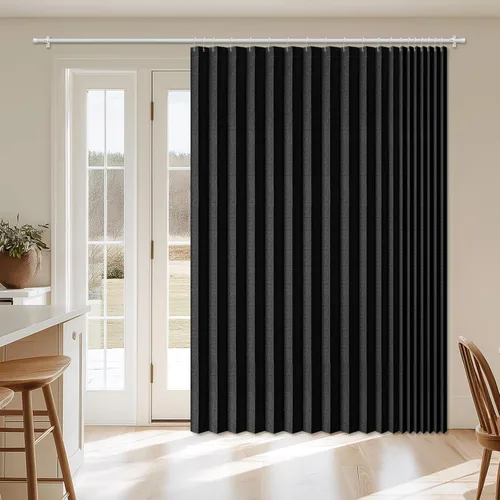 Miniatura 30 de AJAZZ Cortina de puerta magnética 100% opaca de acordeón para armario, cortina invisible para puerta interior de dormitorio, sala de estar, pasillo