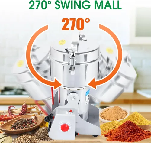Miniatura 5 de Molinillo de Grano Comercial de 1000g - Molinillo Eléctrico de 3000W de Alta Capacidad para Café, Especias, Frutos Secos y Cereales 32000 RPM
