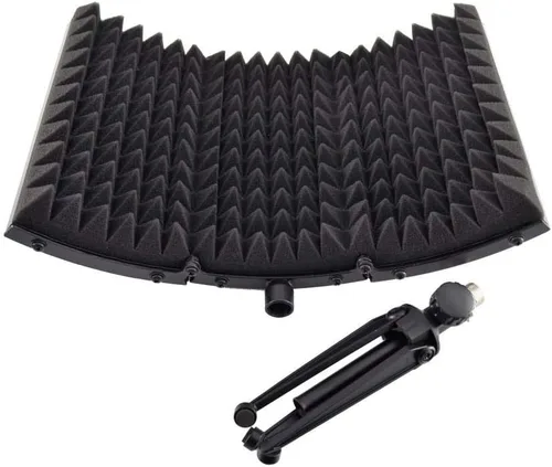 Miniatura 5 de Pyle PSMRS08 - Pantalla de aislamiento compacto para micrófono, reflector de gomaespuma con amortiguación de sonido de micrófono de estudio.