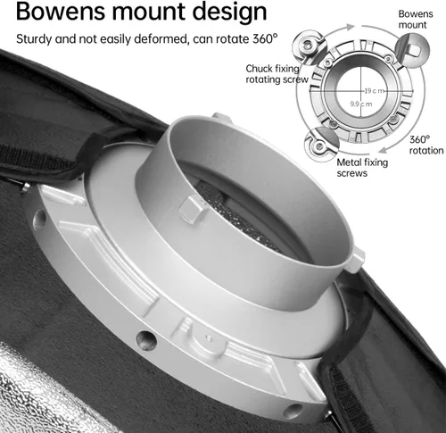 Miniatura 3 de Godox FW22x90CM / 9"x36" Bowens Mount Strip Honeycomb Grid Softbox, caja suave portátil con anillo de velocidad Bowens, softbox con rejilla