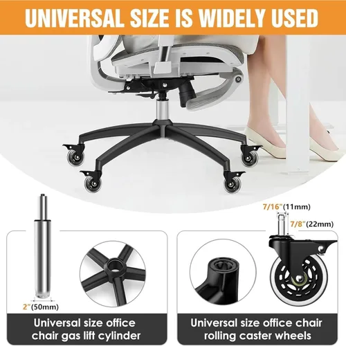 Miniatura 5 de Repuesto de Base para Silla de Oficina (3300 libras) – Reemplazo de base de sillas de oficina de aleación resistente, patas de metal reforzadas