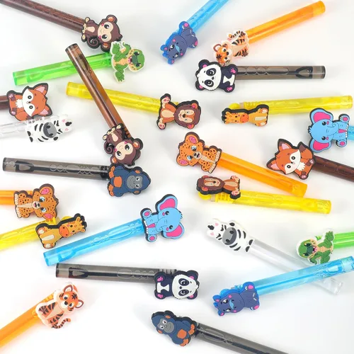Miniatura 6 de 24 varitas de burbujas de animales para decoración de baby shower, temática de safari y selva, suministros de fiesta, relleno de bolsas de regalo