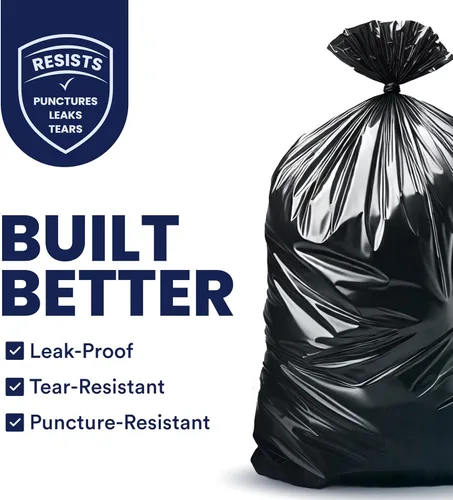 Miniatura 2 de Plasticplace Bolsas de basura de 55-60 galones │ 1.2 mil │ Revestimientos negros resistentes para botes de basura │ 38 pulgadas x 58 pulgadas