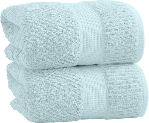 Miniatura 77 de NY Loft Juego de 4 toallas de baño 100% algodón, supersuaves y absorbentes, de secado rápido, 30 x 52 pulgadas, algodón texturizado y duradero