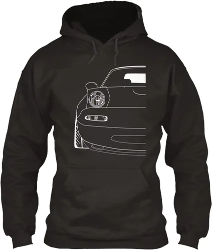 Miniatura 3 de Sigma Fores Miata MX-5 NA White Outline Unisex T-Shirt Hoodie