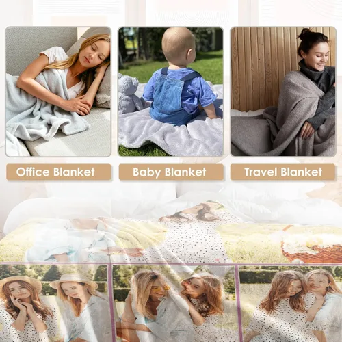 Miniatura 6 de Manta personalizada con fotos, manta de fotos personalizada, mantas personalizadas para parejas, regalos para cumpleaños, Navidad, aniversario, 7