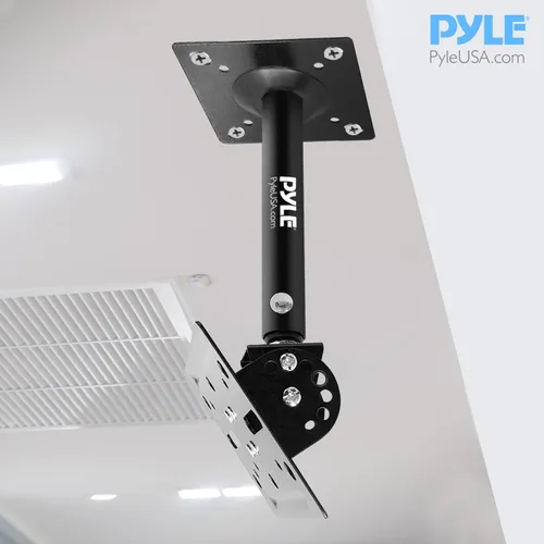 Miniatura 5 de Pyle Soporte de montaje universal para altavoz, soporte de altavoz de techo y pared con inclinación giratoria ajustable, brazo telescópico retráctil