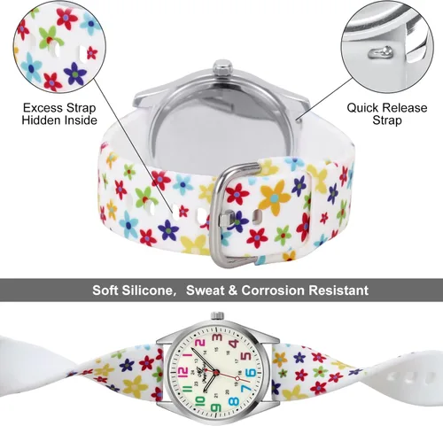 Miniatura 4 de SIBOSUN Wrist Watch Nurse Watch Easy to Read Watches for Medical Students Nurse Doctors Quartz Second Hand Luminous Dial Silicone for Men Women's
