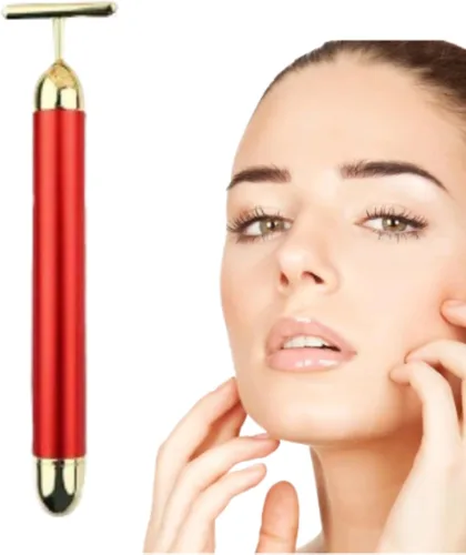 Miniatura 4 de Beauty Bar - Masajeador facial de 24 quilates, masaje facial eléctrico en forma de T, herramientas de elevación reafirmante para pieles sensibles