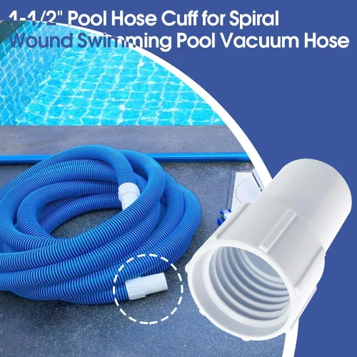 Miniatura 4 de Manguito de manguera de piscina roscada de 1-1/2 pulgadas, manguera de vacío para piscina, manguito de repuesto para heridas en espiral, extremos