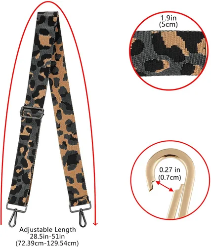 Miniatura 103 de ZOOEASS Hebillas de níquel Correa ancha para el hombro ajustable de repuesto para cinturón de pistola, hebilla de guitarra estilo bandolera