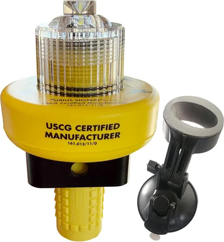 Miniatura 10 de Sirius Signal C-1003 SOS - Señal de socorro LED, reemplazo electrónico de llamarada, aprobado por USCG, incluye bandera diurna y silbato Señal SOS