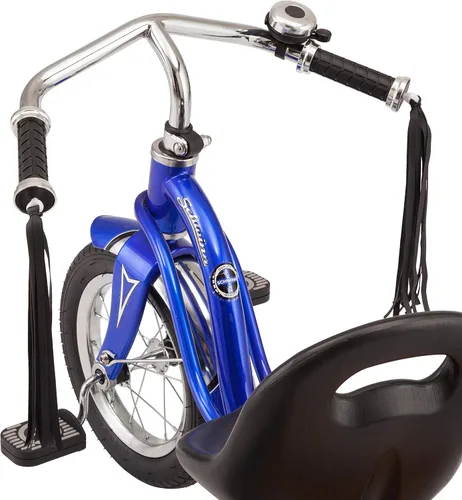 Miniatura 3 de Schwinn Triciclo Roadster, bicicleta de rueda delantera de 12 pulgadas para niños de 2 a 4 años, centro de gravedad bajo, marco de acero retro, Azul