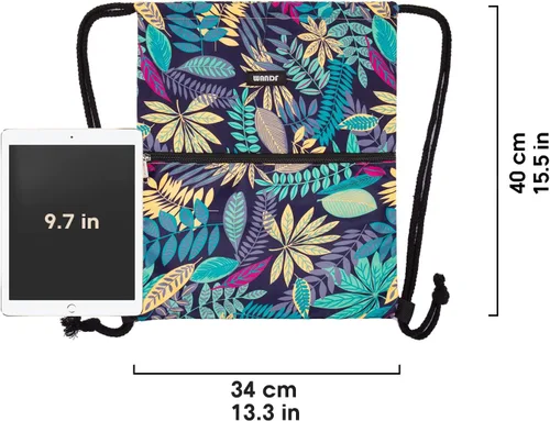 Miniatura 4 de WANDF - Mochila de nailon con cordón, resistente al agua, para gimnasio, compras, deporte, yoga