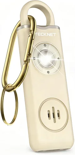 Miniatura 9 de TECKNET Alarma de seguridad personal recargable para mujeres, alarma de llavero de autodefensa de 130 dB con luz estroboscópica SOS, aviso de Azul
