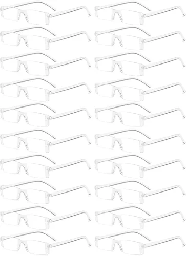Miniatura 12 de VEVESMUNDO Gafas de lectura transparentes sin montura para hombres y mujeres, elegantes lectores estrechos