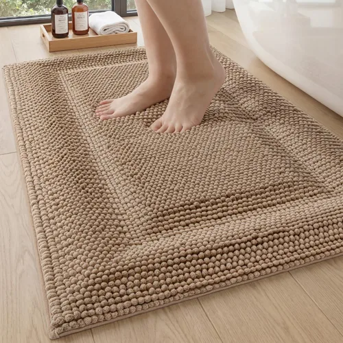 Miniatura 16 de DEXI Alfombrillas de baño para el baño 16x24, alfombra de baño antideslizante lavable, alfombrilla de baño de chenilla gruesa y suave absorbente