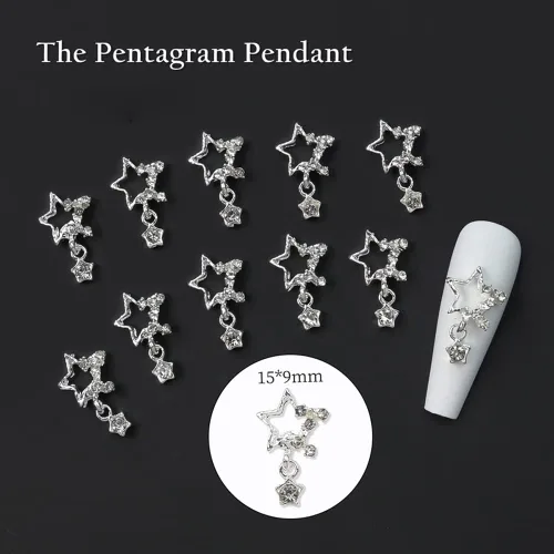 Miniatura 3 de Dijes de uñas de estrella, 20 piezas de estrellas de diamantes de imitación 3D para diseños de uñas, accesorios de bricolaje Star-1