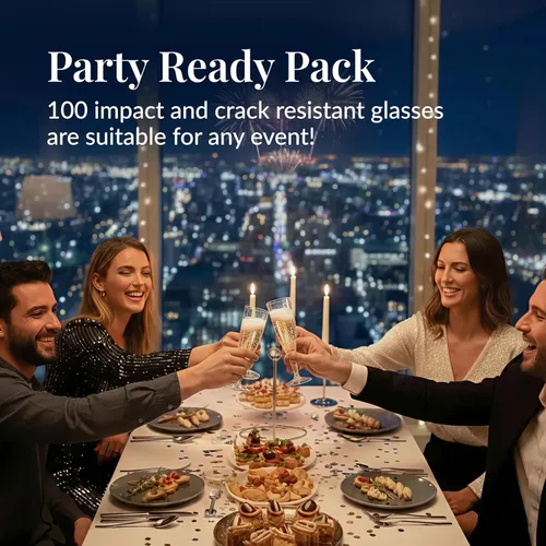 Miniatura 2 de Prestee Paquete de 100 copas de champán de plástico transparente – Copas de champán desechables duraderas de 4.5 onzas para fiestas, bodas, brindis