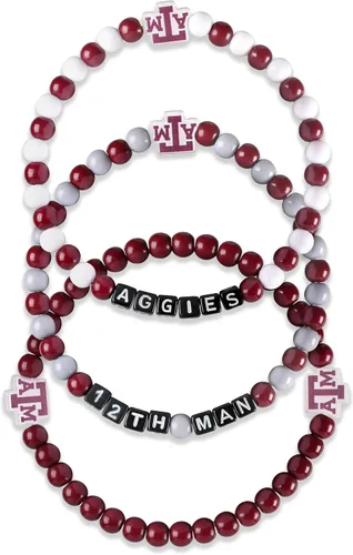 Miniatura 76 de FOCO NCAA unisex-adulto Paquete de 3 Pulseras de la Amistad con Cuentas con Logotipo de Equipo Universitario de la NCAA Oficialmente Licenciadas