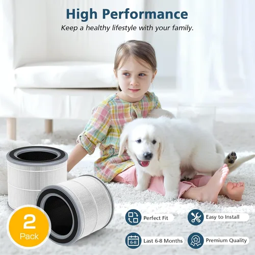 Miniatura 7 de Filtro de repuesto para purificador de aire Hynik Alviera HH001, filtro de aire True HEPA H13 de 3 etapas y filtro de repuesto de carbón activado