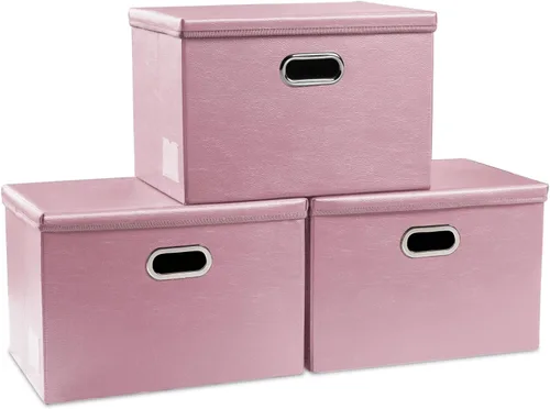 Miniatura 40 de PRANDOM - Cajas de almacenamiento grandes apilables con tapas (paquete de 5 unidades), contenedores organizadores de almacenamiento plegables