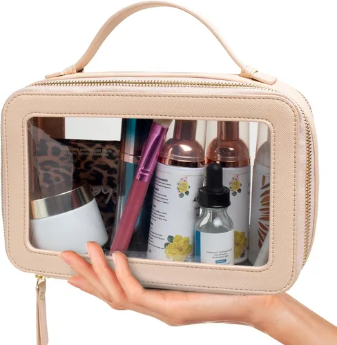 Miniatura 9 de LETGO Bolsas de maquillaje transparentes, bolsa de aseo aprobada por la TSA con cremallera, organizador de maquillaje transparente para artículos
