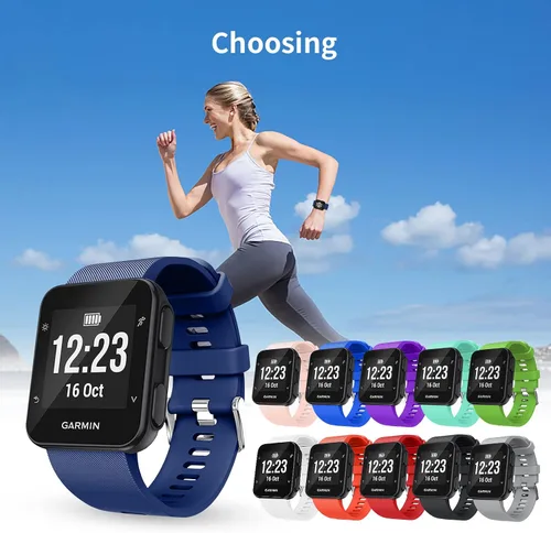 Miniatura 6 de Correa de repuesto para reloj Garmin Forerunner 35, correa de silicona suave compatible con Forerunner 35 Smartwatch