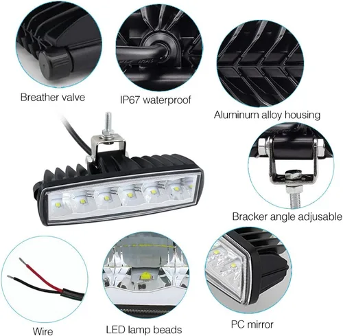 Miniatura 3 de STDYSUN Luces LED azules antiniebla de conducción para carretilla elevadora, luces de seguridad, 2 unidades, 30 W, 6 pulgadas, impermeables, luces