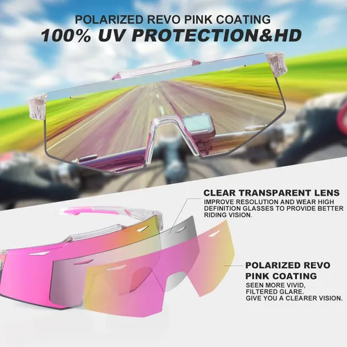 Miniatura 4 de EXP VISION Gafas de ciclismo polarizadas, UV 400, gafas de sol deportivas, gafas de ciclismo, correr, senderismo, golf, pesca, conducción