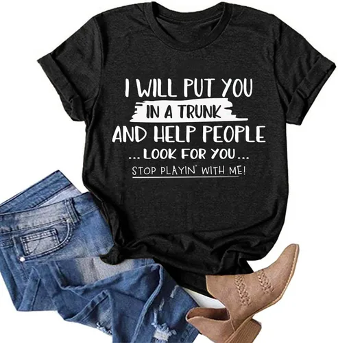 Miniatura 2 de Camiseta de manga corta para mujer, camiseta de verano casual con gráfico, sexy, cuello redondo, manga corta, divertida, para vacaciones